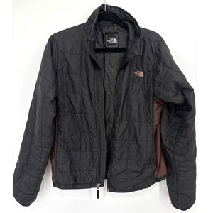 The North Face Women's Quilted Jacket Medium Black Brown Full Zip Paisley Lined